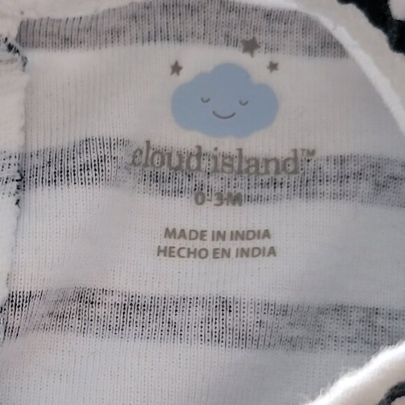 Cloud Island Black and White Outfit 0-3 Months - Picture 7 of 7